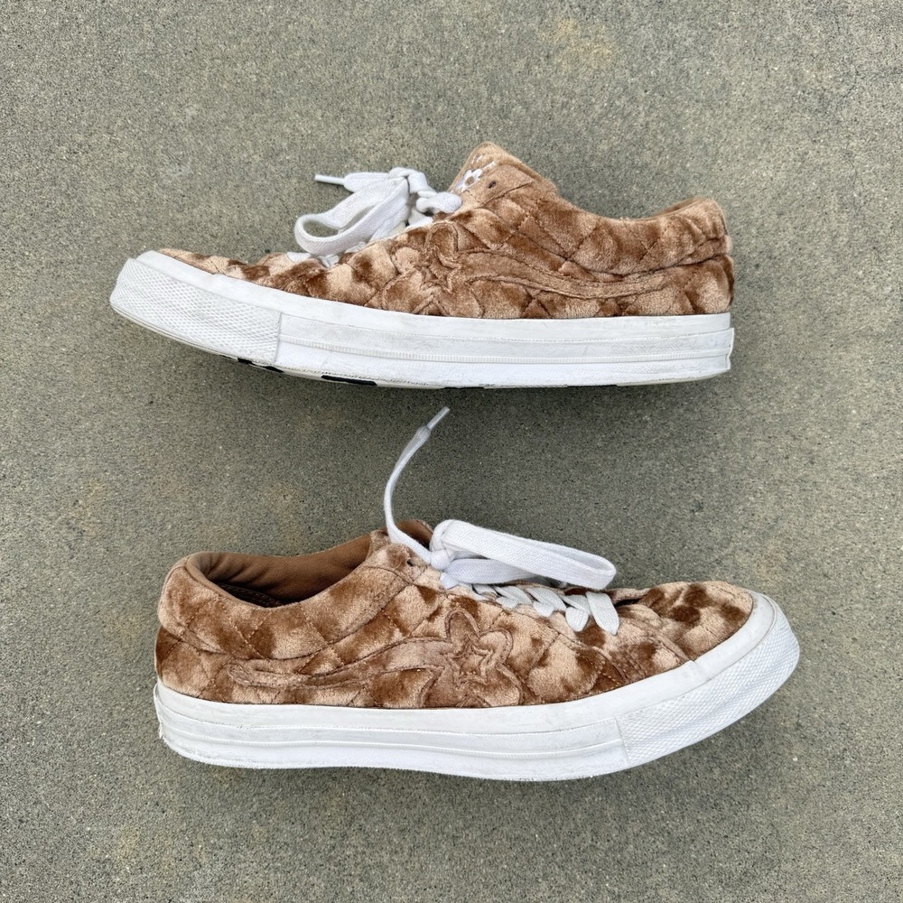 Converse Golf Le Fleur One Star Ox‎ Velvet Sneaker Shoes Brown Suede Sz M9/W11